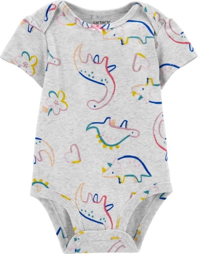 Body infantil CARTER'S de manga corta dino para niña - 1 unidad – NB/ talla S 56
