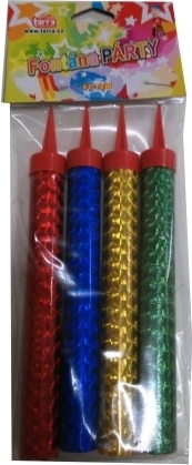 Fuentes de fiesta de colores 12 cm – 40 s, set de 4 uds.