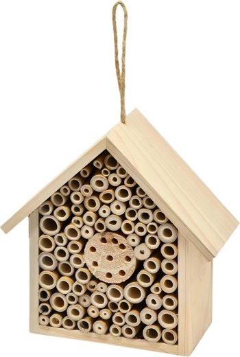 Hotel de insectos de madera 18 × 8,5 × 20 cm