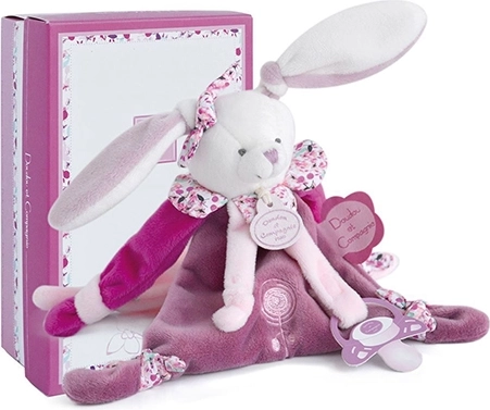 Set de regalo con conejito y soporte para chupete 17 cm