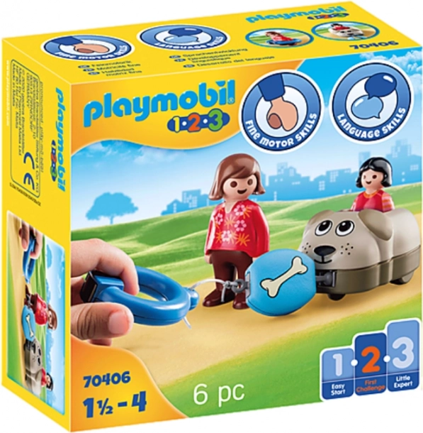 Playmobil cachorrito sobre ruedas – carrito, figuras y bloques