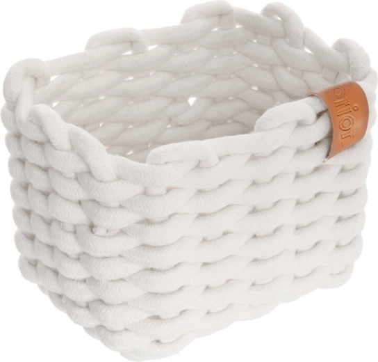 Cesta organizadora de algodón SKANDI blanca 19,5 × 14 × 14 cm