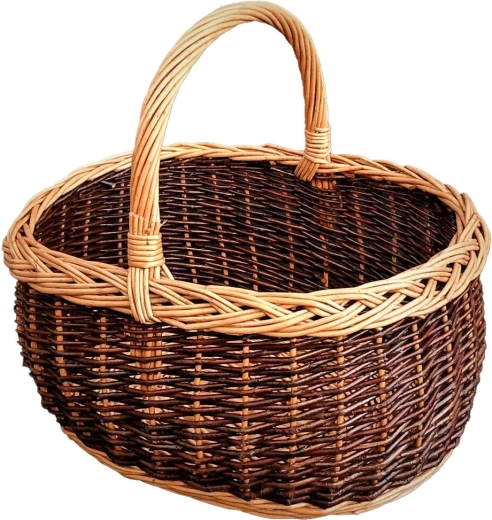 Gran cesta de mimbre barnizada para coche 45 × 35 × 40 cm