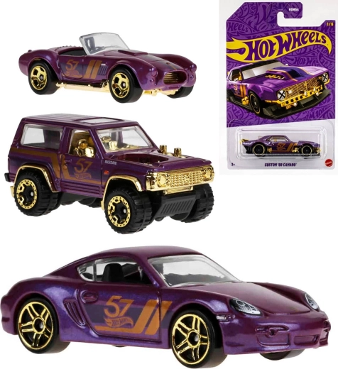 Cochecito Mattel Hot Wheels 57th Anniversary Purple and Gold Series 1:64 - 1 unidad