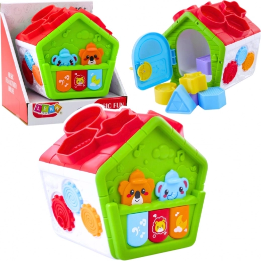 Casita educativa interactiva con encajador – verde