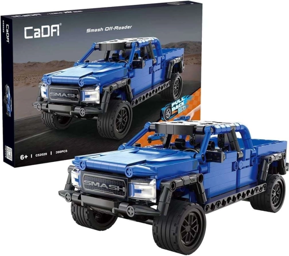 CaDA vehículo todoterreno azul Smash Off-Roader con sistema pull-back