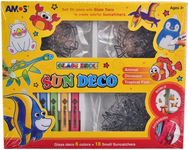 Set creativo de pinturas para vidrio con portaobjetos de práctica (6 colores)