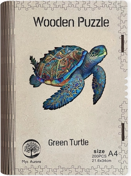 Puzle de madera Green Turtle A4