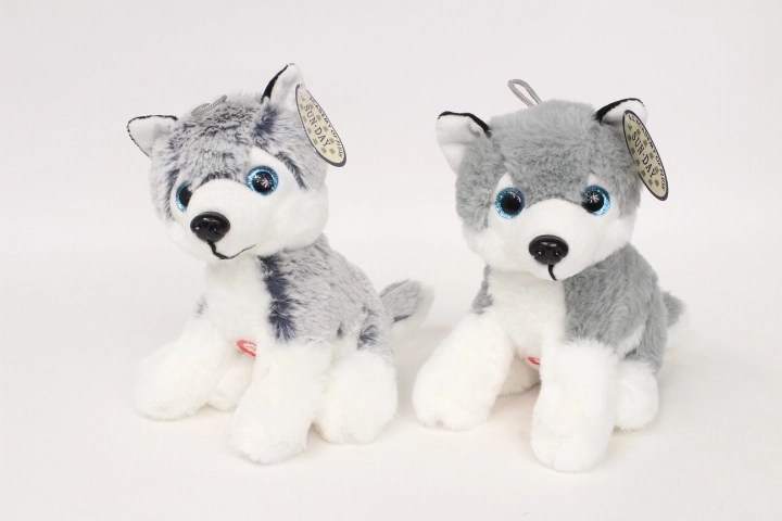 Perro de peluche husky con sonido de 20 cm - 1 unidad