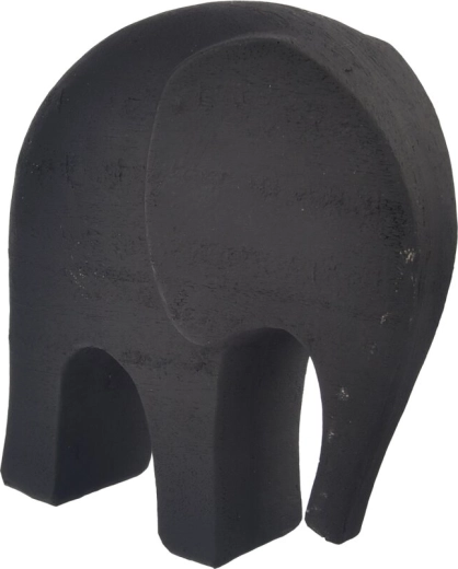 Figura decorativa de elefante de polirresina, negra 20 cm