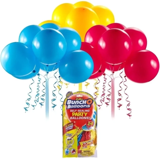 Globos de fiesta Zuru – rojo, azul y amarillo (24 uds.)