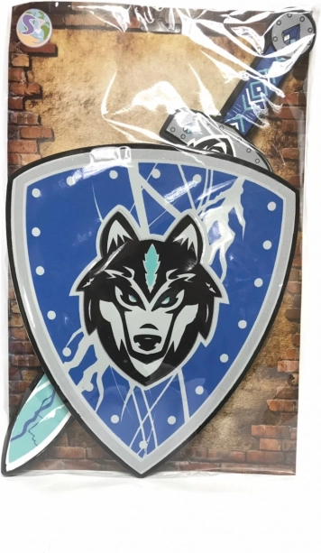 Espada y escudo de espuma con motivo de zorro para niños