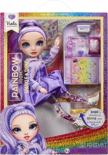 Muñeca Rainbow High Sparkle & Shine Viola con pelo morado