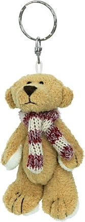 Llavero de peluche con osito marrón oscuro de 11 cm