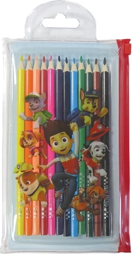 Lápices de colores Patrulla Canina en estuche de PVC con cierre (12 uds)