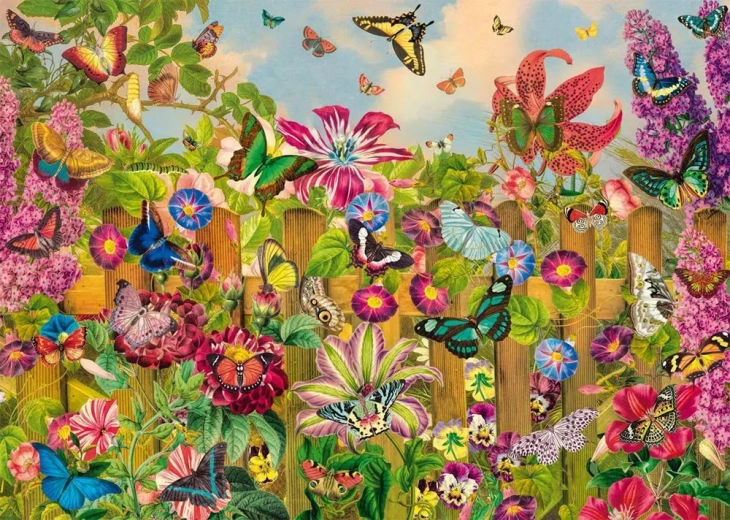 Puzzle Encantador jardín de mariposas 2000 piezas SCHMIDT
