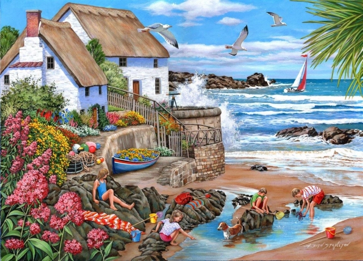 Puzzle Cabaña en la costa con 1000 piezas