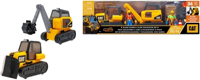 Vehículos de construcción CAT con figuras y accesorios - 2 unidades