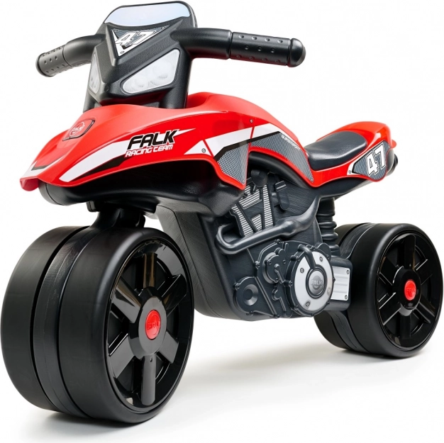 Motocicleta infantil roja FALK Racing Team para niños a partir de 1 año