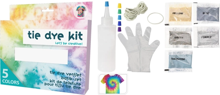 Set para teñido batik de textiles – mix de colores 5 g (5 uds) con accesorios