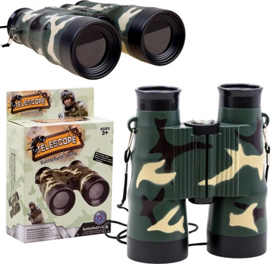 Prismáticos infantiles de camuflaje con brújula