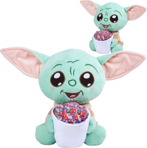 Peluche Grogu con palomitas 25 cm – STAR WARS The Mandalorian, Simba