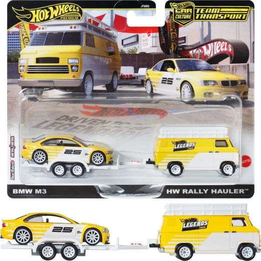 Hot Wheels Premium Team Transport Rally Hauler con BMW M3 E46 1:64