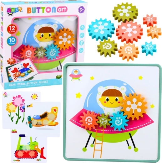 Mosaico creativo con engranajes – rompecabezas educativo para niños 3+