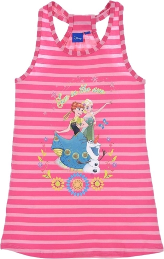Vestido Disney Frozen frambuesa con rayas