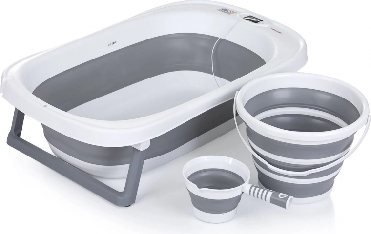 Bañera plegable con accesorios Grey de Chipolino