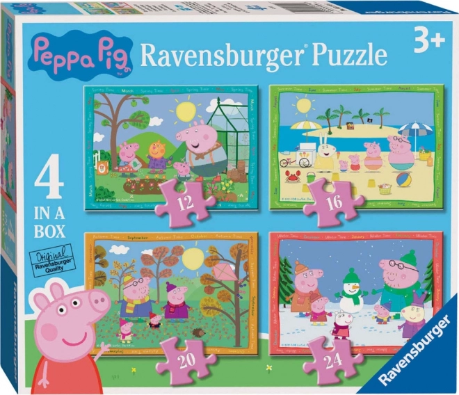 Puzzle Ravensburger Peppa Pig – estaciones del año 4 en 1 (12–24 piezas)