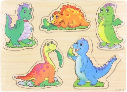 Encajable de madera de dinosaurios