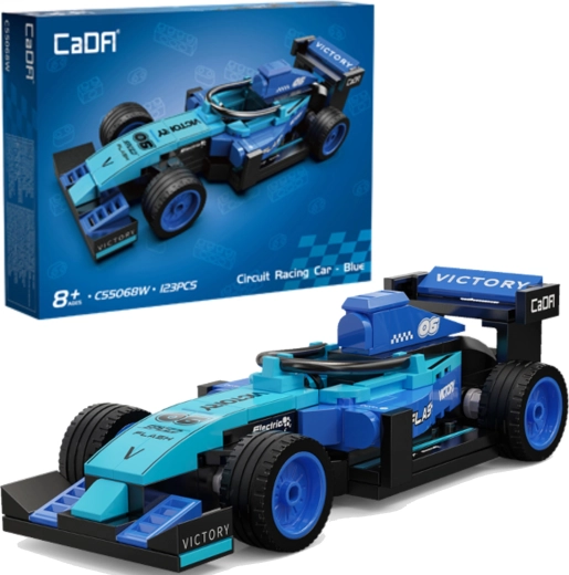 Kit de construcción CaDA coche de carreras Circuit Racing Car Blue 123 piezas