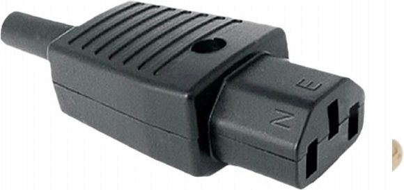 Toma de corriente de red negra con protección contra dobleces