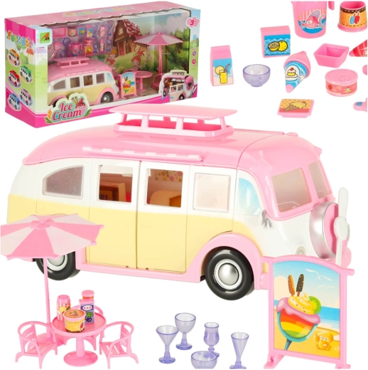 Caravana plegable con heladería y accesorios, 30 piezas