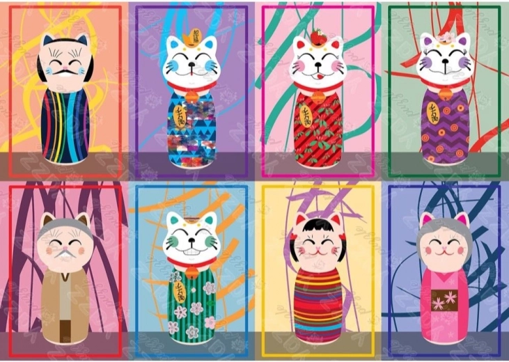 Puzle maneki kokeshi de 1000 piezas