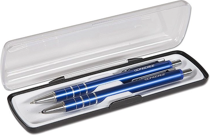 Set de regalo de bolígrafo y portaminas CONCORDE Ring – azul