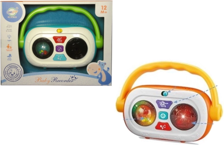 Radio musical interactivo para niños pequeños con sonidos, melodías y luces