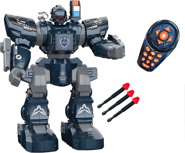 Robot RC policial con disparo y efectos 38 cm