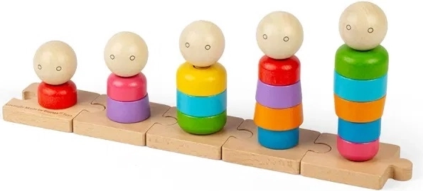 Familia apilable arcoíris de madera BIGJIGS TOYS