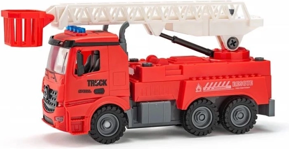 Coche de bomberos a pilas para montar con taladro infantil