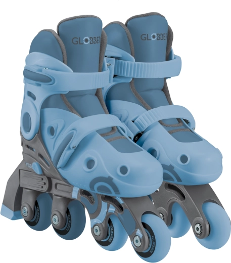 Patines en línea infantiles Learning skates 2 en 1 azules ajustables 30–33