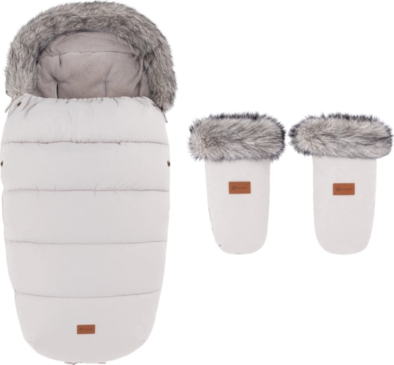 Saco de invierno Petite&Mars Comfy 4 en 1 con manoplas para cochecito Fjora Champagne Shower