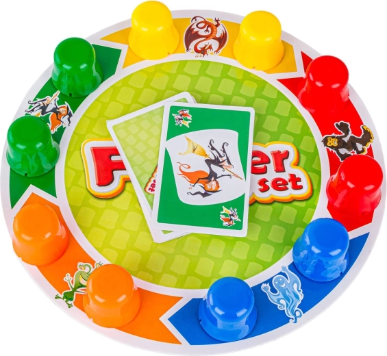 Tablero colorido, cartas y accesorios en un solo paquete