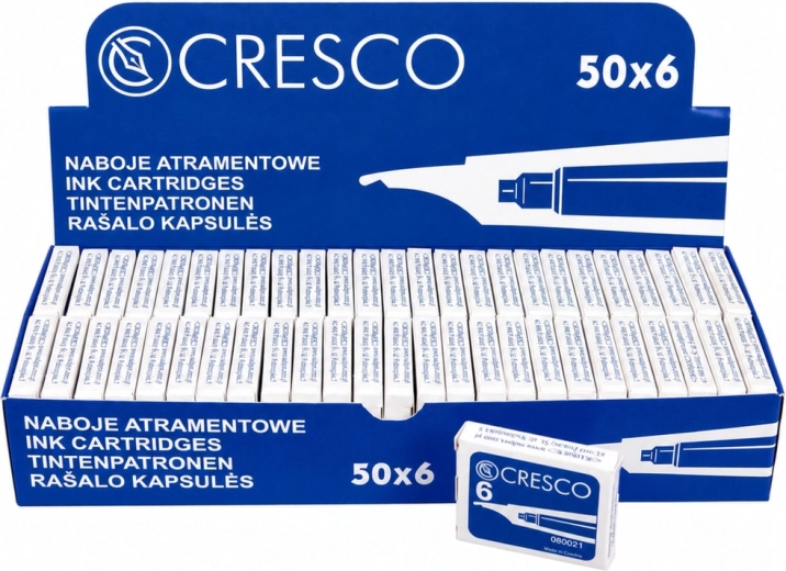 Cartuchos para pluma estilográfica Cresco Sadpex azules, 6 uds.