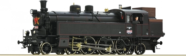 Locomotora de vapor ČSD serie 354.1 en escala H0 de Roco