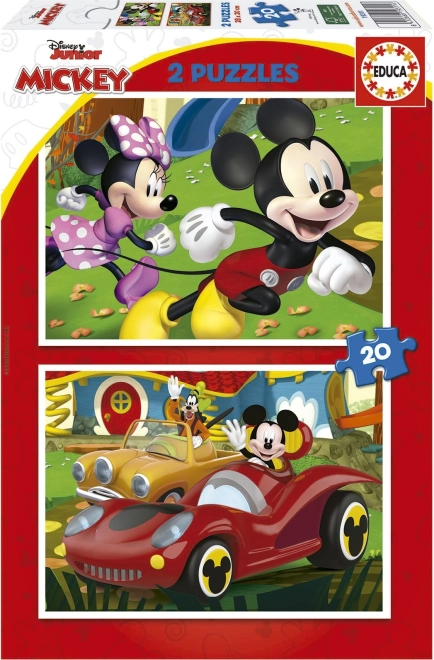 Puzzle MICKEY MOUSE – parque de atracciones 2×20 piezas EDUCA