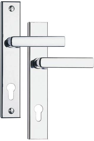 Herraje de seguridad 807, entreeje 90 mm, cromo satinado/acero inoxidable