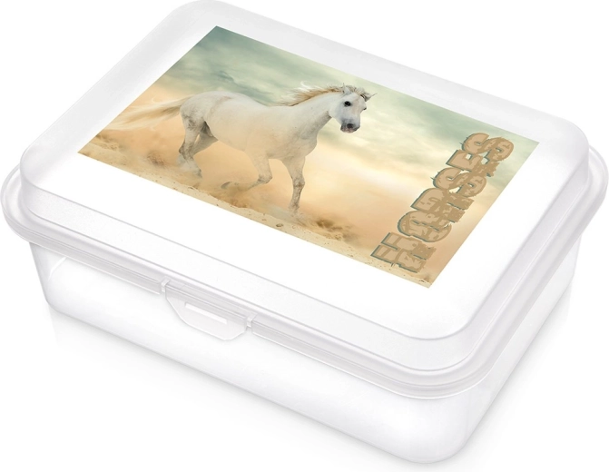 Caja para snacks transparente con motivo de caballo 750 ml