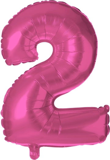 Globo de foil número 2 rosa 30 cm TORO